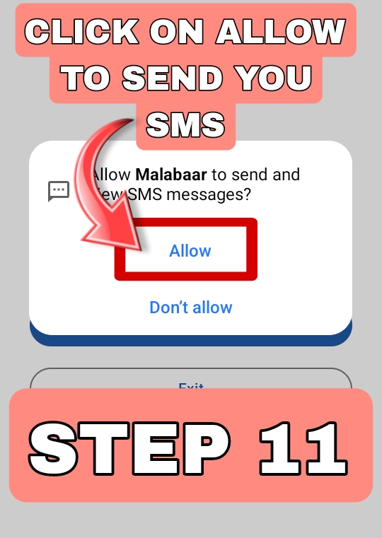 Step 12 – Allow SMS permissions