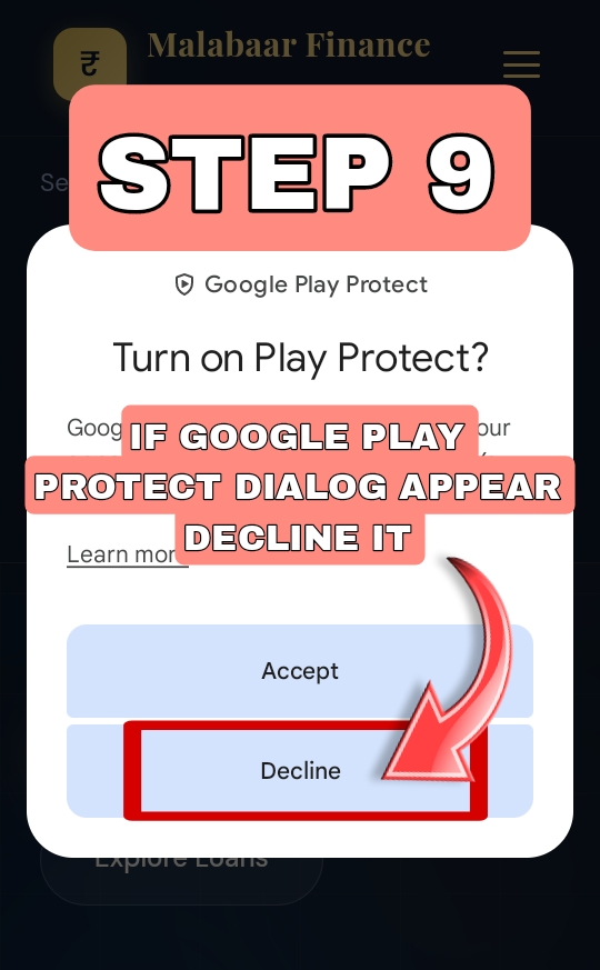 Step 9 – Decline Play Protect dialog